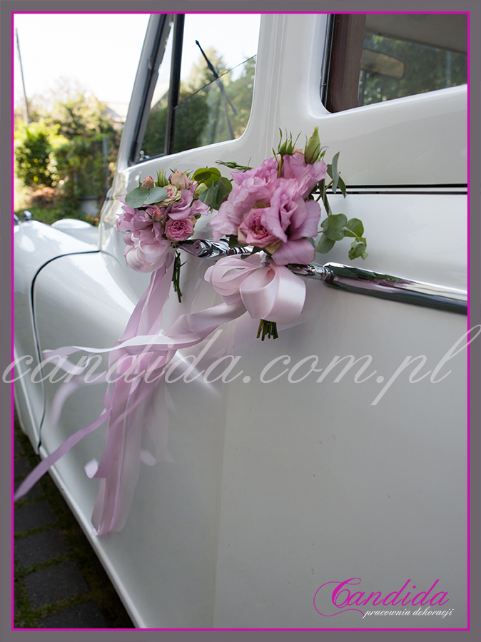 dekoracja samochodu do ślubu, ślubne dekoracje samochodu