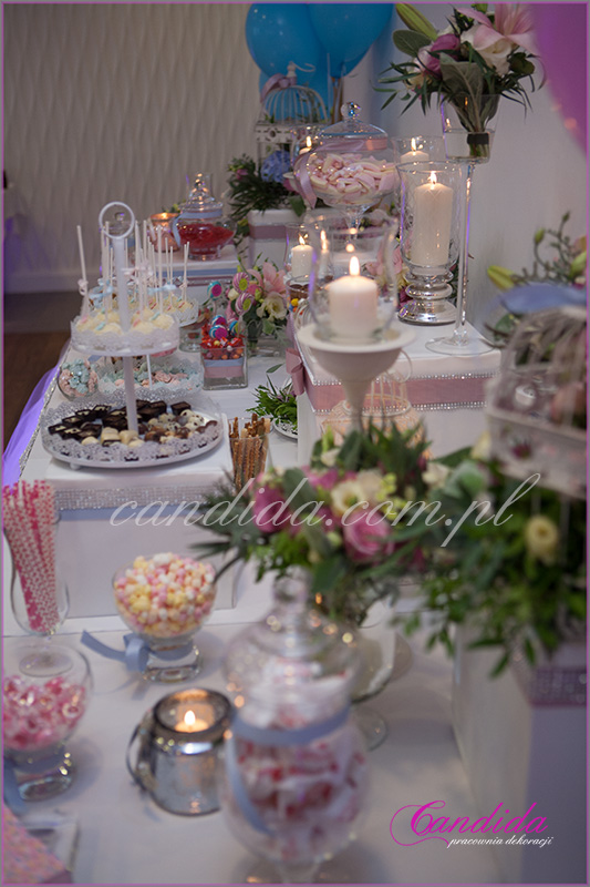 Candy Bar Candida pracownia dekoracji Grażyna Góska tel. +48504055969 candida@candida.com.pl dekoracje sali i stołów weselnych, florystyka ślubna