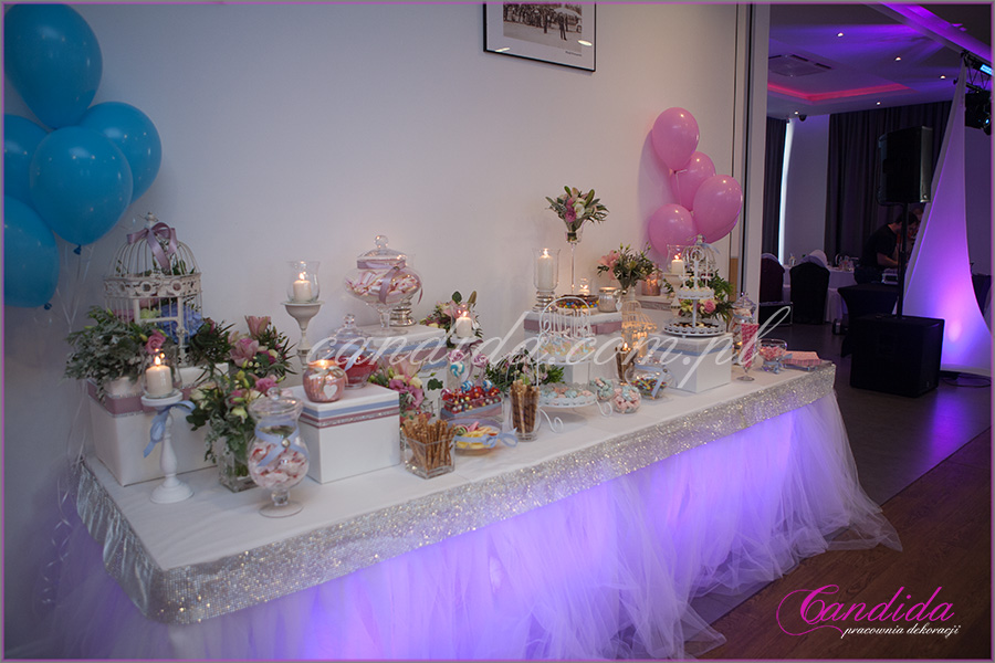 Candy Bar - wesele w hotelu Brant -Candida pracownia dekoracji Grażyna Góska tel. +48504055969 candida@candida.com.pl dekoracje sali i stołów weselnych, florystyka ślubna