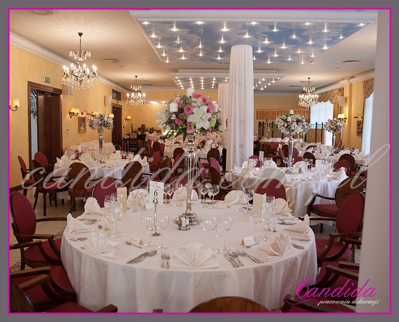 dekoracja sali weselnej w Hotelu Pan Tadeusz